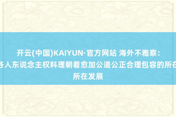 开云(中国)KAIYUN·官方网站 海外不雅察：推动各人东说念主权料理朝着愈加公道公正合理包容的所在发展