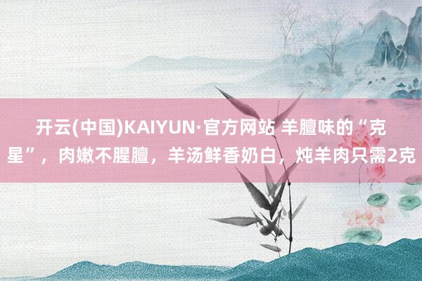 开云(中国)KAIYUN·官方网站 羊膻味的“克星”，肉嫩不腥膻，羊汤鲜香奶白，炖羊肉只需2克