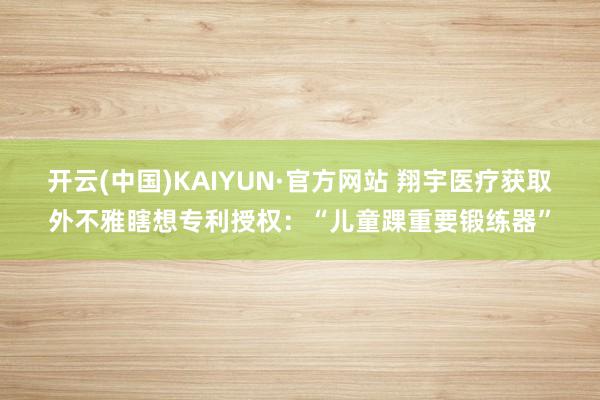 开云(中国)KAIYUN·官方网站 翔宇医疗获取外不雅瞎想专利授权：“儿童踝重要锻练器”