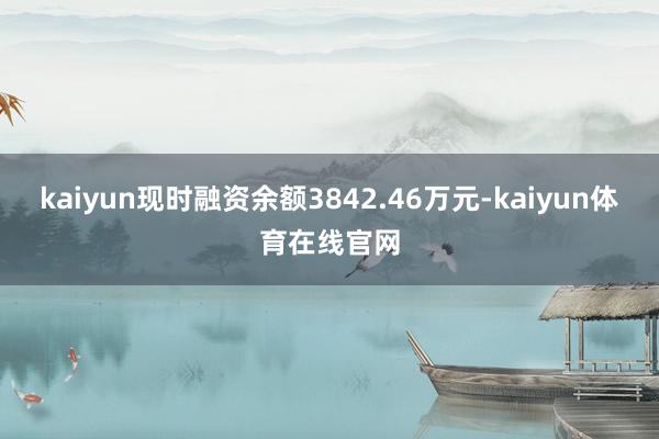 kaiyun现时融资余额3842.46万元-kaiyun体育在线官网