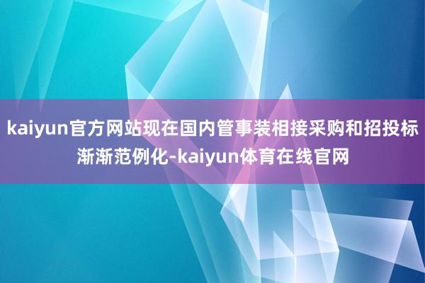 kaiyun官方网站现在国内管事装相接采购和招投标渐渐范例化-kaiyun体育在线官网