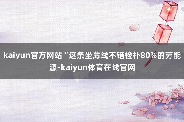 kaiyun官方网站“这条坐蓐线不错检朴80%的劳能源-kaiyun体育在线官网