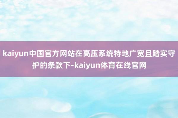 kaiyun中国官方网站在高压系统特地广宽且踏实守护的条款下-kaiyun体育在线官网