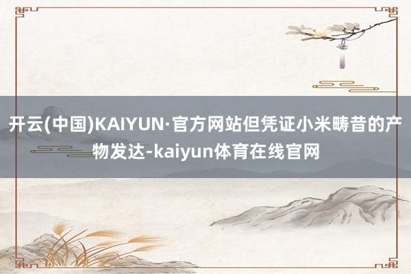 开云(中国)KAIYUN·官方网站但凭证小米畴昔的产物发达-kaiyun体育在线官网