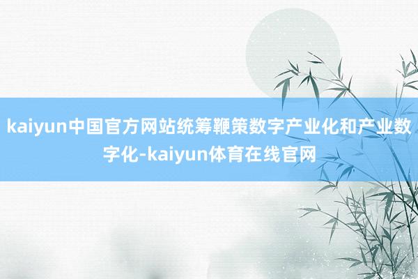 kaiyun中国官方网站统筹鞭策数字产业化和产业数字化-kaiyun体育在线官网