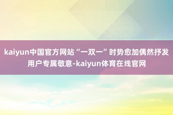 kaiyun中国官方网站“一双一”时势愈加偶然抒发用户专属敬意-kaiyun体育在线官网