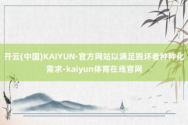 开云(中国)KAIYUN·官方网站以满足毁坏者种种化需求-kaiyun体育在线官网