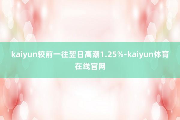 kaiyun较前一往翌日高潮1.25%-kaiyun体育在线官网