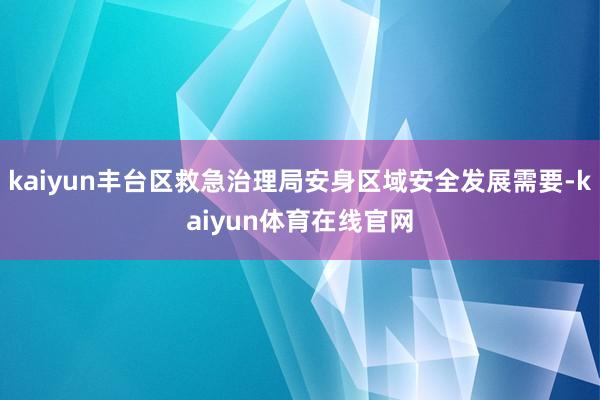 kaiyun丰台区救急治理局安身区域安全发展需要-kaiyun体育在线官网