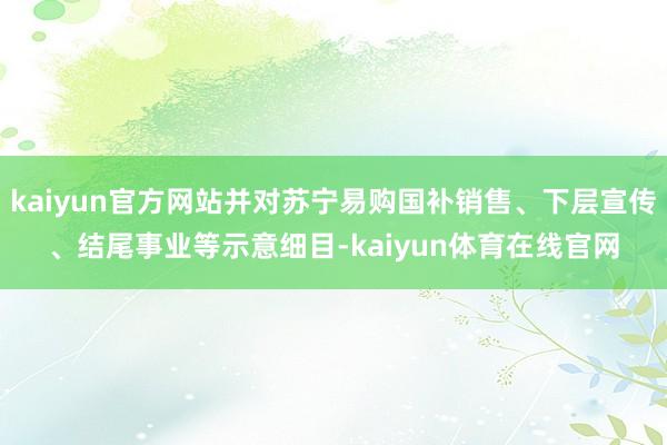 kaiyun官方网站并对苏宁易购国补销售、下层宣传、结尾事业等示意细目-kaiyun体育在线官网