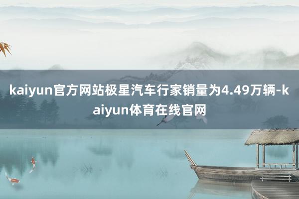 kaiyun官方网站极星汽车行家销量为4.49万辆-kaiyun体育在线官网