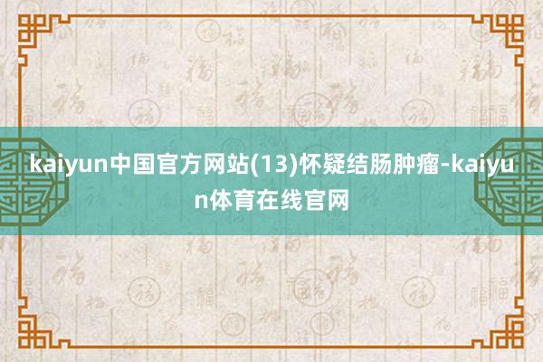 kaiyun中国官方网站(13)怀疑结肠肿瘤-kaiyun体育在线官网