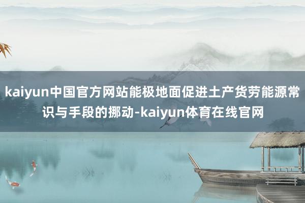 kaiyun中国官方网站能极地面促进土产货劳能源常识与手段的挪动-kaiyun体育在线官网
